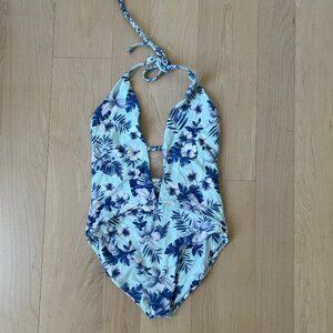 Frankie's Bikinis - Blue Floral One Piece